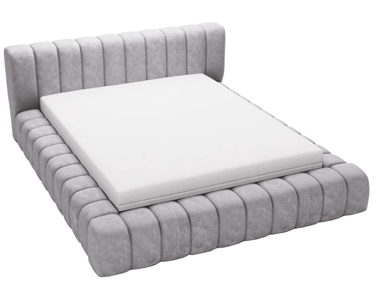 Polsterbett mit Bettkasten und Lattenrost 120x200 Italia Grau