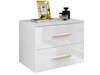 Hängender Nachttisch mit zwei Schubladen Nuveo Weiß Hochglanz