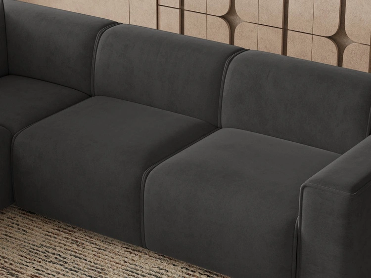 Ecksofa L-Form Links Eluno Dunkelgrau