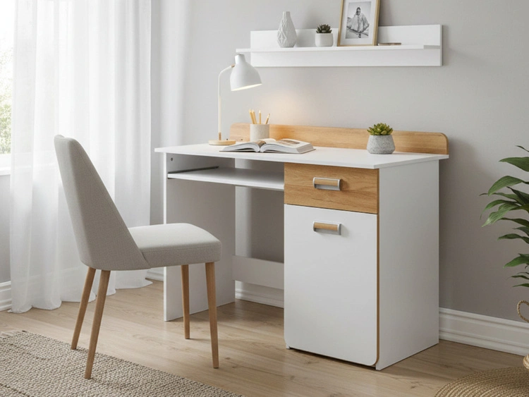 Ein Möbel-Set für ein Jugendzimmer Lindo Weiß, Nash Eiche