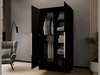 Kleiderschrank 100 cm Perugia Schwarz mit goldenen Griffen