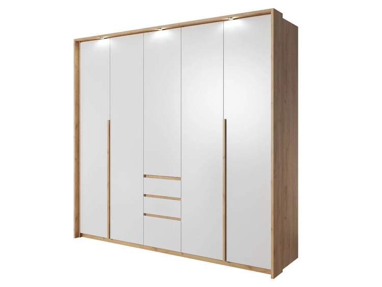 Schlafzimmermöbel-Set Baffi Eiche Craft Gold, Weiß