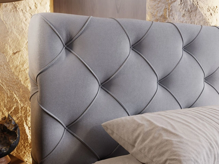 Polsterbett mit Bettkasten und Lattenrost 120x200 Milano Grau