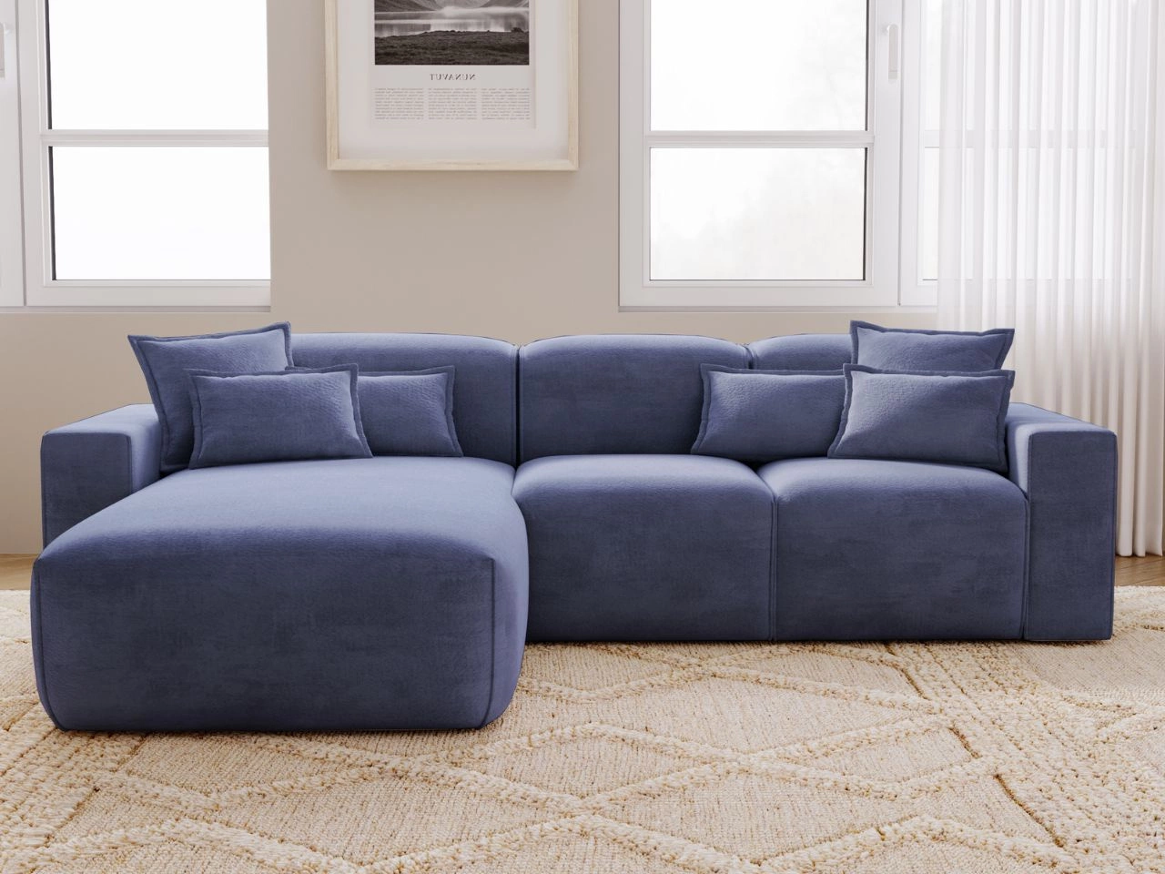 Ecksofa L-Form Links Moderne Ecksofa Leni Dunkelblau