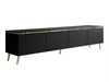 TV-Lowboard viertürig im Glamour-Stil mit LED-Beleuchtung Celle, schwarz matt