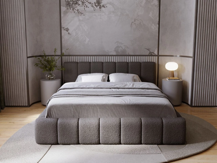 Polsterbett mit Bettkasten und Lattenrost 140x200 Orio Schwarz