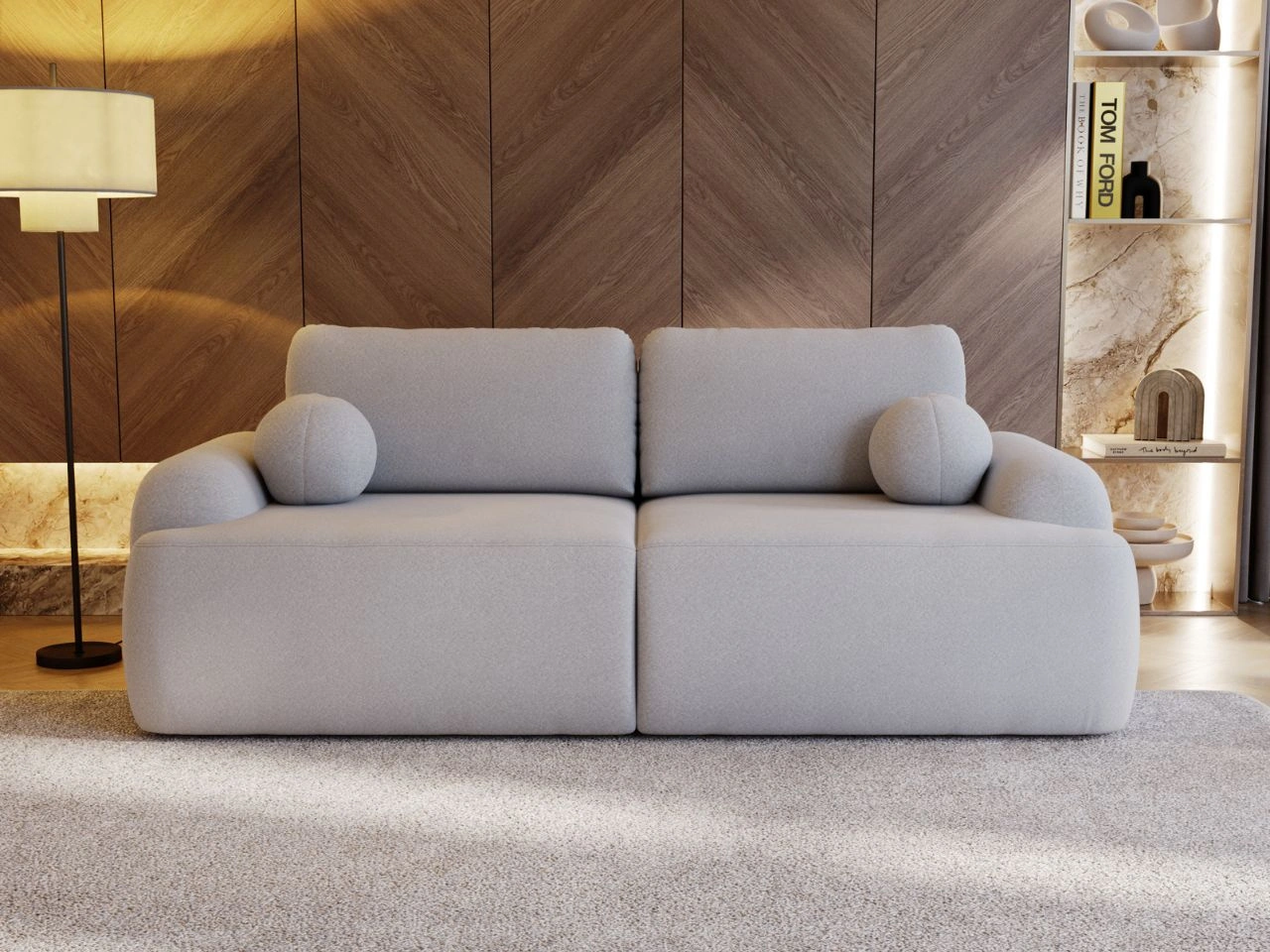 Sofa mit Schlaffunktion und Bettkasten Aurio Grau