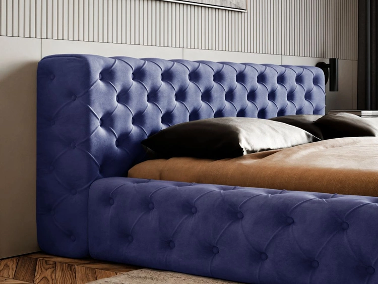 Polsterbett mit Bettkasten und Lattenrost 180x200 Palini Dunkelblau