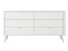 Kommode mit 6 Schubladen Latina Weiß
