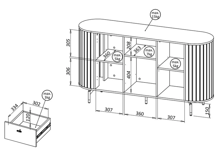 Möbel-Set für Wohnzimmer Soria Kaschmir