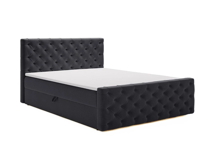 Boxspringbett mit Bettkasten 160x200 Montego Dunkel grau