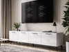 TV-Lowboard mit Türen auf Schwarzen Metallbeinen 200 cm Noaé Weiß Hochglanz