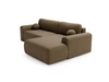 Ecksofa L-Form mit Schlaffunktion und Bettkasten Savana Rechts Bouclé-Stoff Braun