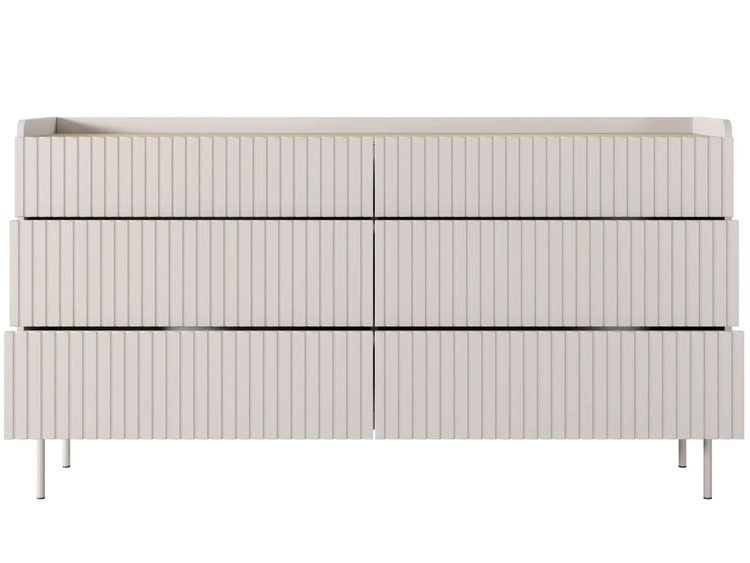 Kommode mit 6 Schubladen Abios Beige, Scandi Eiche