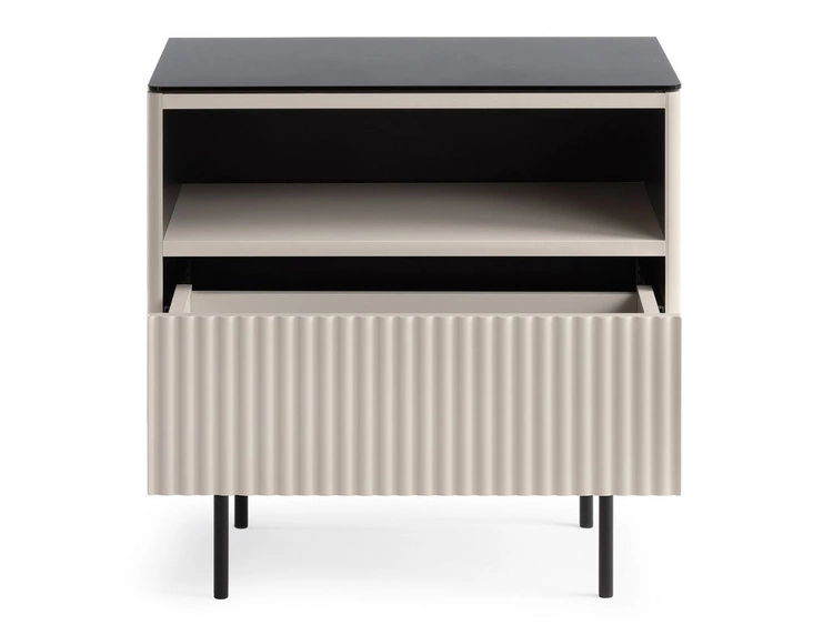 Nachtschrank mit Schublade und Led Auroé Kaschmir