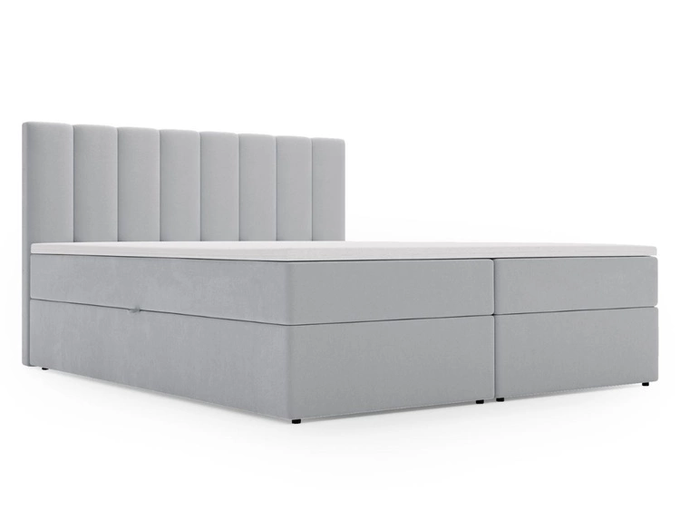 Boxspringbett mit Bettkasten 180x200 Mocca Grau