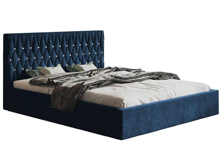 Polsterbett mit Bettkasten und Lattenrost 180x200 Benny Dunkelblau