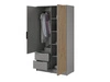 Kleiderschrank mit Spiegel 105 cm Macron Grau, Artisan Eiche