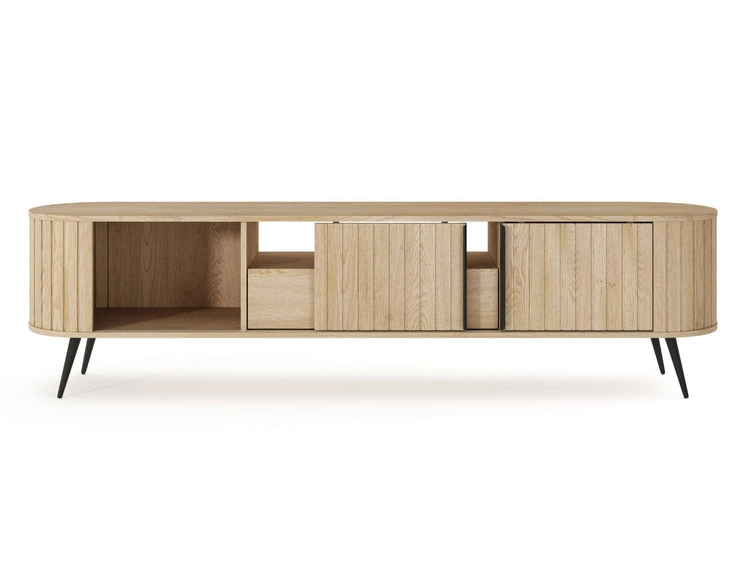 TV-Lowboard mit Schiebetüren Passione in Eiche Cremona