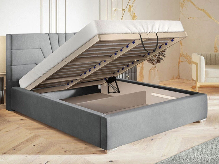 Polsterbett mit Bettkasten und Lattenrost 140x200 Tesis Dunkelblau