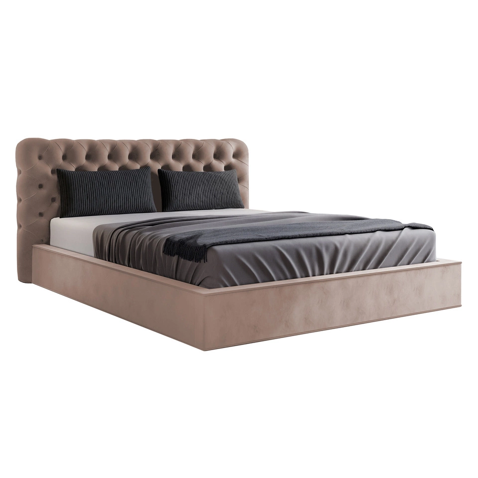 Chesterfield Polsterbett 140x200 Apollo - Puderrosa