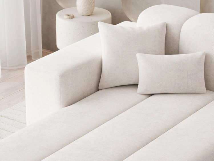 Ecksofa L-Form Links Nork Creme