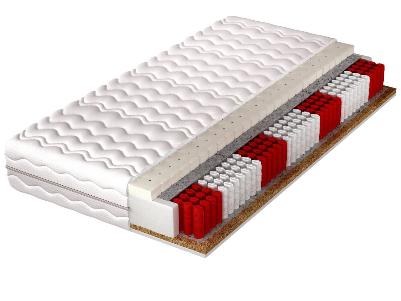 Taschenfederkernmatratze Multipocket mit Latexschaum und Kokosmatte Nuvia 160x200