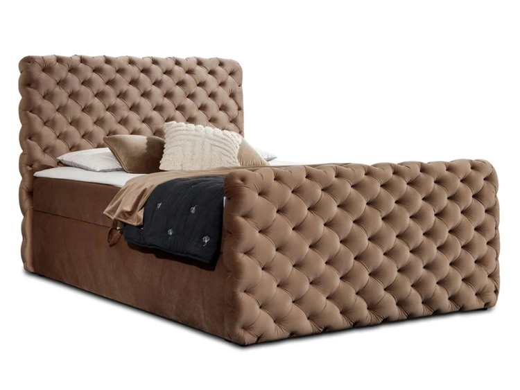 Boxspringbett mit Bettkasten 180x200 Cleo Lux Beige