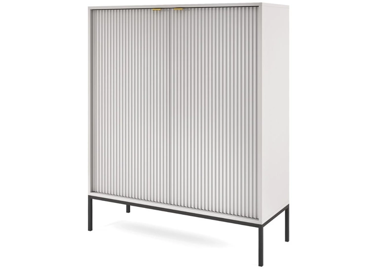 Türkommode Amber Grau, Schwarz Frame