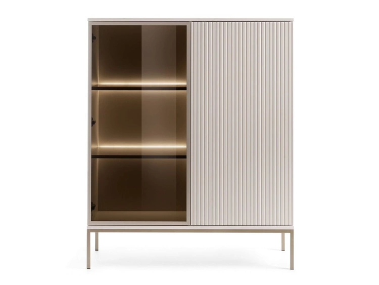 Vitrinenschrank mit Led Deo 126 cm Kaschmir