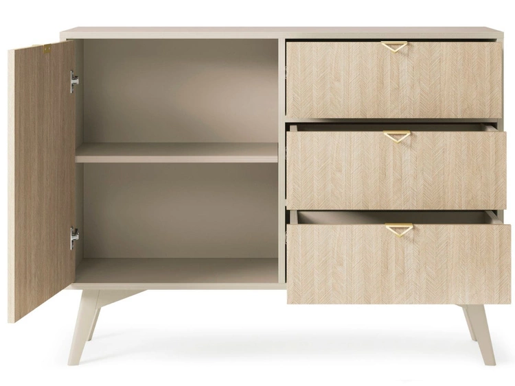 Kommode mit Türe und Schubladen Modena Beige