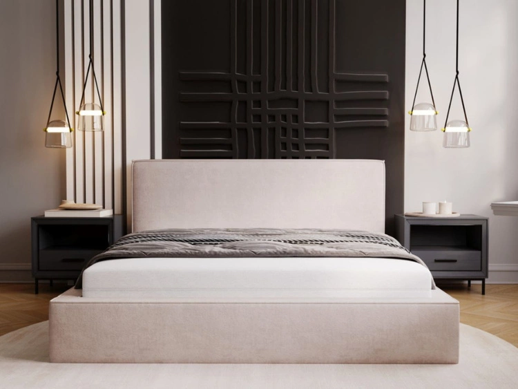 Polsterbett mit Bettkasten und Lattenrost 120x200 Monaco Beige