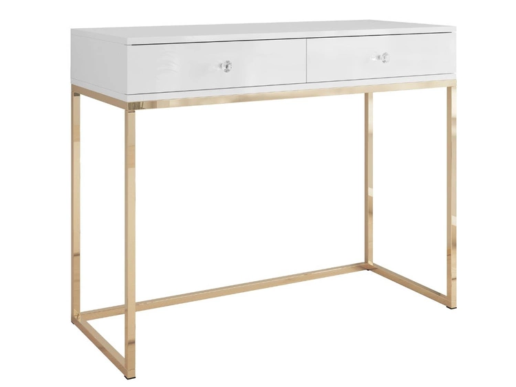 Glänzendes Weiß \ Griffe \ Golden