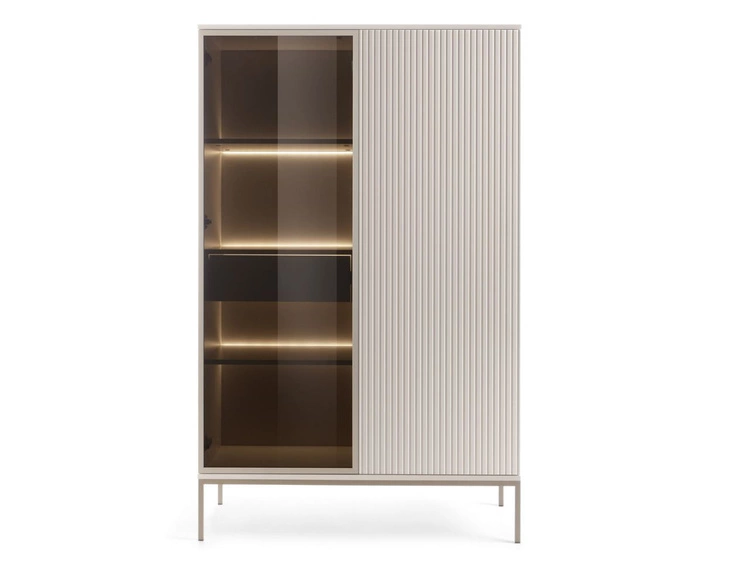 Vitrinenschrank mit Led Deo 166 cm Kaschmir