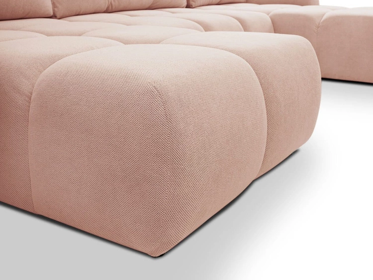 Wohnlandschaft mit Schlaffunktion und Bettkasten Sile U Hellrosa