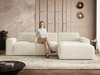 Ecksofa L-Form Rechts Lavia Bouclé-Stoff Hellbeige