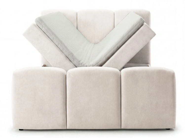Boxspringbett mit Bettkasten 140x200 Campi Creme
