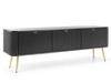 TV-Lowboard mit Türen Viva Schwarz auf Goldenen Beinen