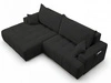 Ecksofa L-Form mit Schlaffunktion und Bettkasten Tulio Links Schwarz