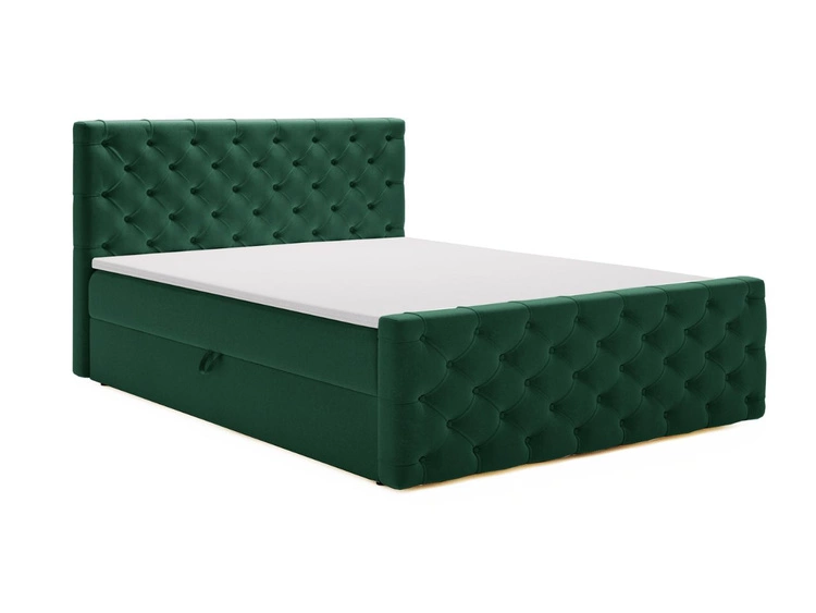 Boxspringbett mit Bettkasten 160x200 Montego Grün