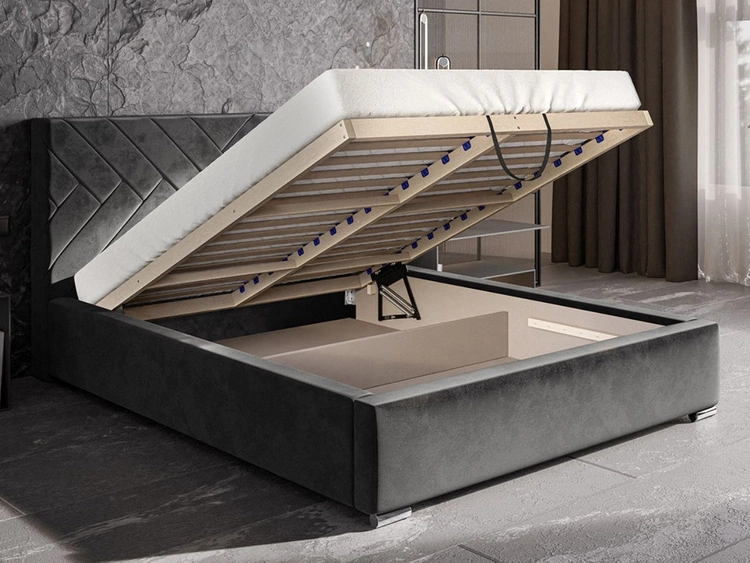 Polsterbett mit Bettkasten und Lattenrost 120x200 Tonale Beige