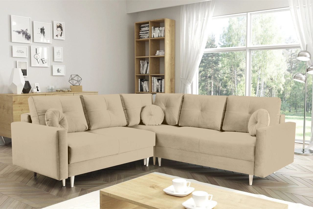 Schlafsofa mit Bettkasten Berg - Beige