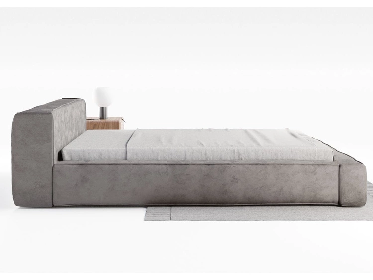 Polsterbett mit Bettkasten und Lattenrost 120x200 Mali Grau