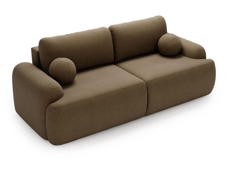 Sofa mit Schlaffunktion und Bettkasten Aurio Braun
