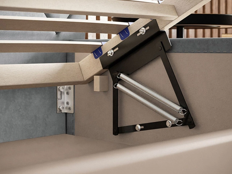 Polsterbett mit Bettkasten und Lattenrost 160x200 Taranto Dunkelblau