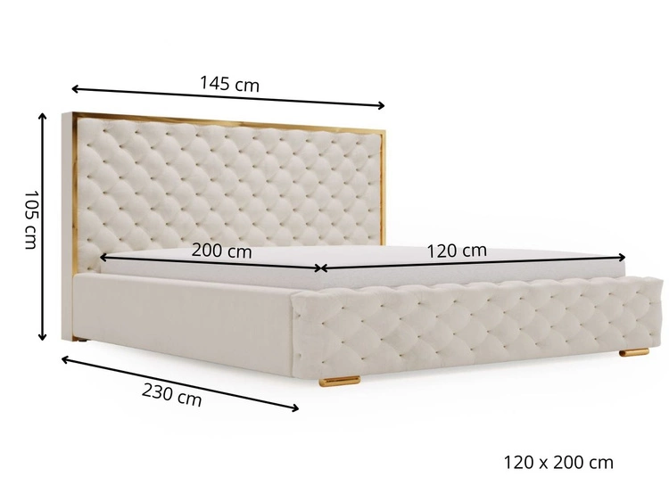Polsterbett mit Bettkasten und Lattenrost 120x200 Wave Braun