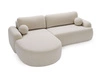 Ecksofa L-Form Links mit Schlaffunktion und Bettkasten Aurio Creme