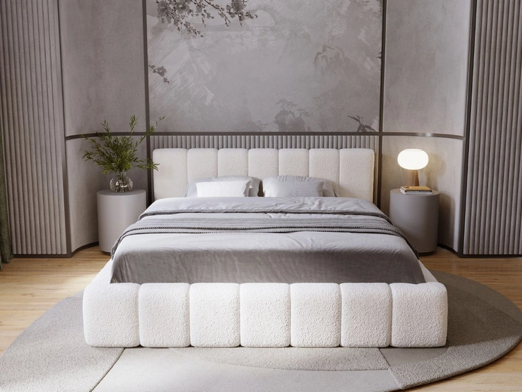 Polsterbett mit Bettkasten und Lattenrost 120x200 Orio Beige