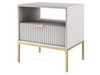 Nachtschrank mit Schublade Amber Grau, Gold Frame