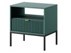 Nachtschrank mit Schublade Amber Grün Amber Grün, Schwarzer Rahmen